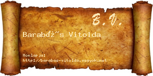 Barabás Vitolda névjegykártya
